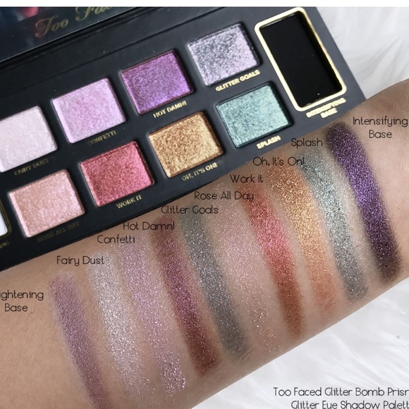 Too Faced GLITTER Bomb Palette. 8 different shades plus 2 base colors. Fun! - Picture 7 of 7
